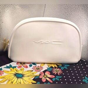 MAC Cosmetics White Cosmetic Travel Toiletry Pouch Bag